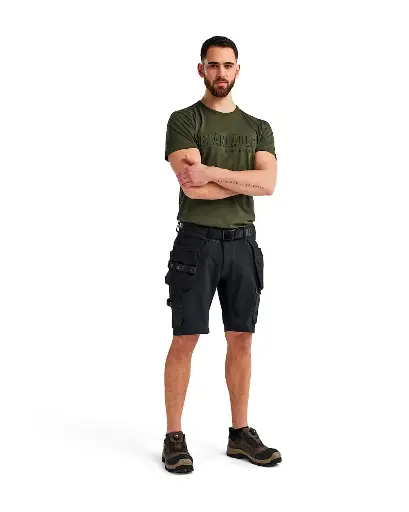 1702 - 4-Way Stretch Short Zwart