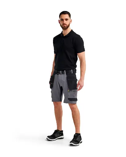 1702 - 4-Way Stretch Short Grijs-Zwart