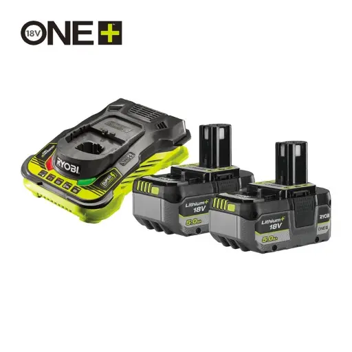 [RY.5133005575] RC18150-250X - ONE+™ 18V 2x 5,0 Ah Lithium+ Accu + Snellader