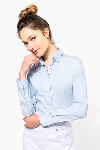 K530 - Dames stretch blouse lange mouwen