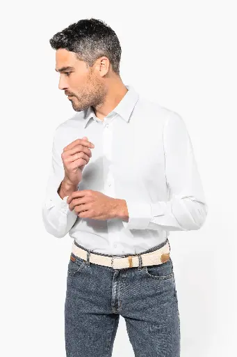 K529 - Heren stretch blouse lange mouwen
