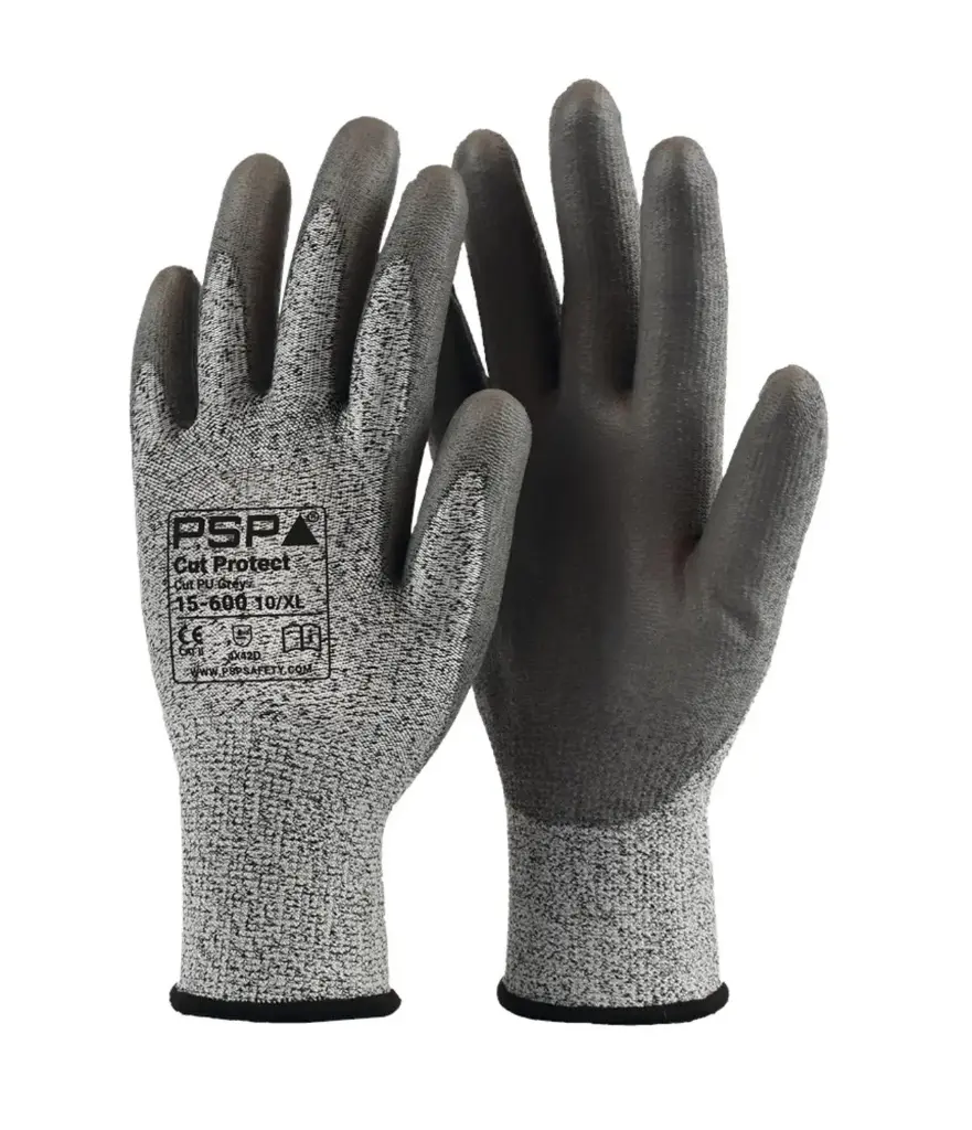 PSP 15-600 Cut Protect Cut D PU Gris/Gants anti-coupures